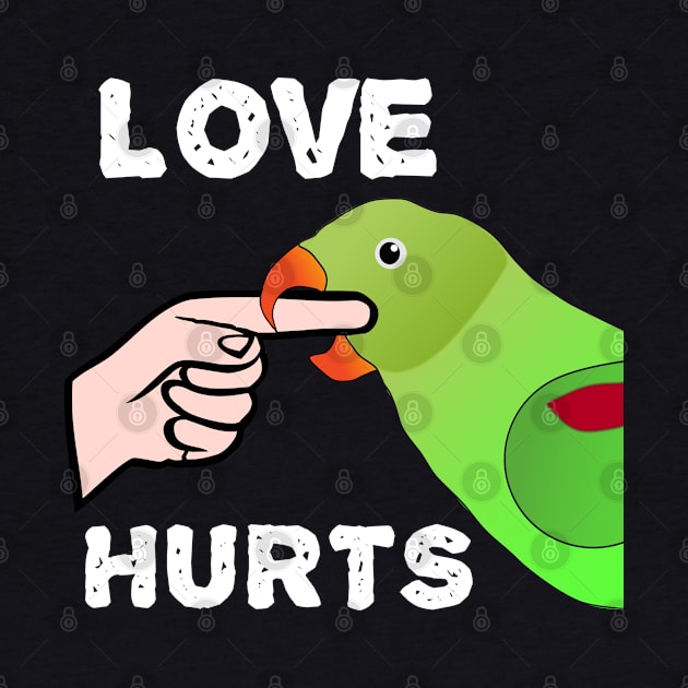 Love Hurts Indian Ringneck Female Parrot Biting by Einstein Parrot